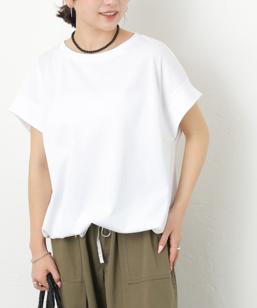 JOURNAL STANDARD relume(ジャーナルスタンダード レリューム)の「コットンドロップショルダー ドロストT(Tシャツ/カットソー・レディース・オレンジ/ブラウン/ホワイト/ブラック・FREE)」の2枚目の写真