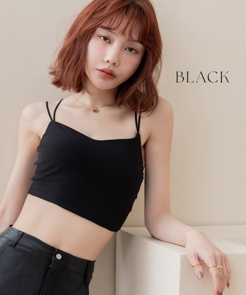 tu-hacci(ツーハッチ)の「リブクロップド丈3wayストラップ《BRAmone Basic Natural》(キャミソール・レディース・キナリ/ライトグレー/ブラック・S/SG/M/MG/L/LG/XL)」の21枚目の写真