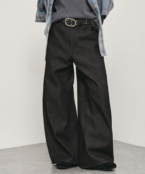 セール】【Alfred Alex】Rigid Wide Baggy Recycled Denim / リジッド