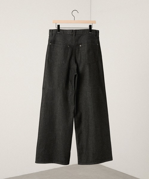 Alfred Alex（アルフレッドアレックス）の「【Alfred Alex】Rigid Wide Baggy Recycled Denim / リジッド ワイドバギーデニムパンツ（デニムパンツ・メンズ・インディゴブルー/ブラック系/ブラック・S/M/L）」の12枚目の写真