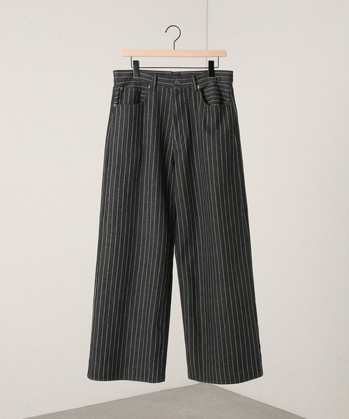 Alfred Alex（アルフレッドアレックス）の「【Alfred Alex】Rigid Wide Baggy Recycled Denim / リジッド ワイドバギーデニムパンツ（デニムパンツ・メンズ・インディゴブルー/ブラック系/ブラック・S/M/L）」の17枚目の写真