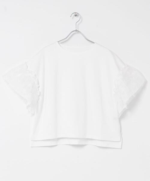 URBAN RESEARCH ROSSO WOMEN(アーバンリサーチ ロッソ)の「チュールドッキングTEEブラウス(Tシャツ/カットソー・レディース・ブラック/ホワイト・FREE)」の8枚目の写真