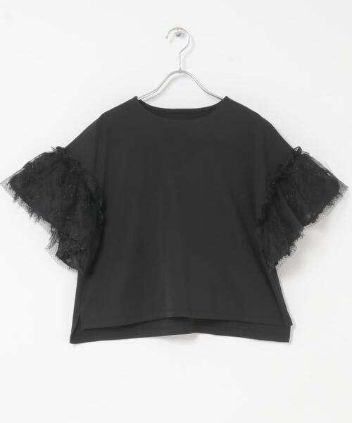 URBAN RESEARCH ROSSO WOMEN(アーバンリサーチ ロッソ)の「チュールドッキングTEEブラウス(Tシャツ/カットソー・レディース・ブラック/ホワイト・FREE)」の17枚目の写真