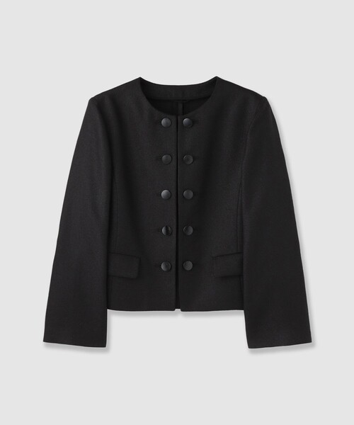 ANAYI(アナイ)の「バスケットノーカラーダブルジャケット〈セットアップ対応商品〉(ノーカラージャケット・レディース・ネイビー/ベージュ/ホワイト/モカ/ブラック/クリーム・38/36)」の3枚目の写真