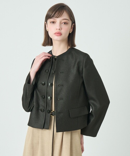 ANAYI(アナイ)の「バスケットノーカラーダブルジャケット〈セットアップ対応商品〉(ノーカラージャケット・レディース・ネイビー/ベージュ/ホワイト/モカ/ブラック/クリーム・38/36)」の19枚目の写真