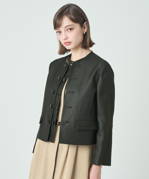 ANAYI(アナイ)の「バスケットノーカラーダブルジャケット〈セットアップ対応商品〉(ノーカラージャケット・レディース・ネイビー/ベージュ/ホワイト/モカ/ブラック/クリーム・38/36)」の20枚目の写真