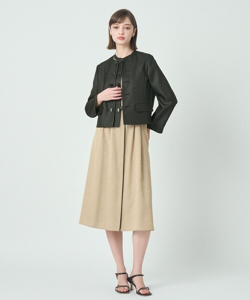 ANAYI(アナイ)の「バスケットノーカラーダブルジャケット〈セットアップ対応商品〉(ノーカラージャケット・レディース・ネイビー/ベージュ/ホワイト/モカ/ブラック/クリーム・38/36)」の21枚目の写真