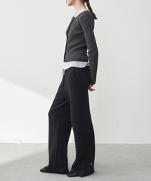 J'RIUM（ジェイリウム）の「リタ リネンフレアニットパンツ ブラック（その他パンツ）」