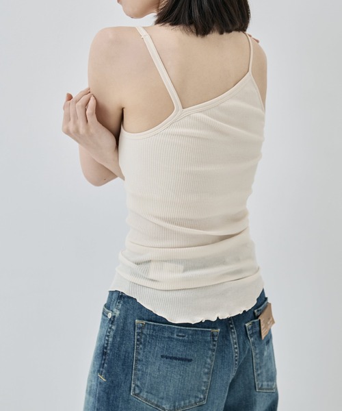 HAKUJI（ハクジ）の「[HAKUJI/ハクジ]Twist cotton bra tank cami（キャミソール・レディース・グリーン/アイボリー/レッド・FREE）」の8枚目の写真