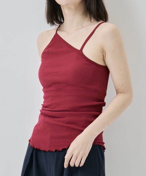 HAKUJI（ハクジ）の「[HAKUJI/ハクジ]Twist cotton bra tank cami（キャミソール・レディース・グリーン/アイボリー/レッド・FREE）」の5枚目の写真