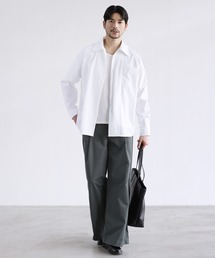 LIL VENDARS | Buyer's Select/【セットアップ 3点セット】綿タッチ長袖オープンカラーシャツ+UネックTシャツ+ライトツイルスラックス(セットアップ)