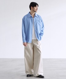 LIL VENDARS（リルヴェンダース）の「Buyer's Select 【セットアップ 3点セット】綿タッチ長袖オープンカラーシャツ+UネックTシャツ+ライトツイルスラックス（セットアップ）」