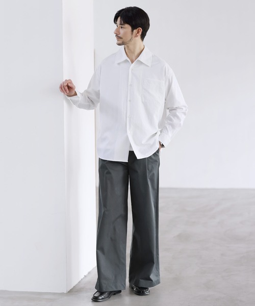 LIL VENDARS（リルヴェンダース）の「Buyer's Select/【セットアップ 3点セット】綿タッチ長袖オープンカラーシャツ+UネックTシャツ+ライトツイルスラックス（セットアップ・メンズ・ブルー/ホワイト/ブラウン/チャコール・S/M/L/XL）」の17枚目の写真