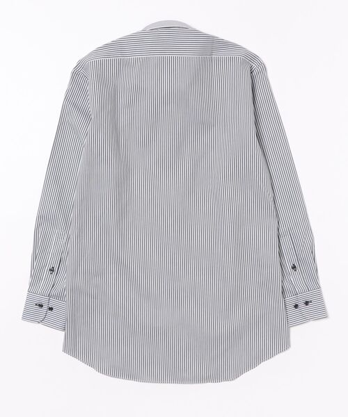 TAKA-Q（タカキュー）の「ワイシャツ メンズ 透け防止 遮熱 UVカット イージーアイロン 綿混 ボタンダウン 長袖 ビジネス ドレス NEWスタンダードフィット（ビジネスシャツ・メンズ・ホワイト×ブラック・首回り39cm-裄丈80cm/首回り39cm-裄丈84cm/首回り41cm-裄丈82cm/首回り41cm-裄丈86cm/首回り43cm-裄丈82cm/首回り43cm-裄丈86cm/首回り37cm-裄丈80cm/首回り45cm-裄丈86cm）」の7枚目の写真