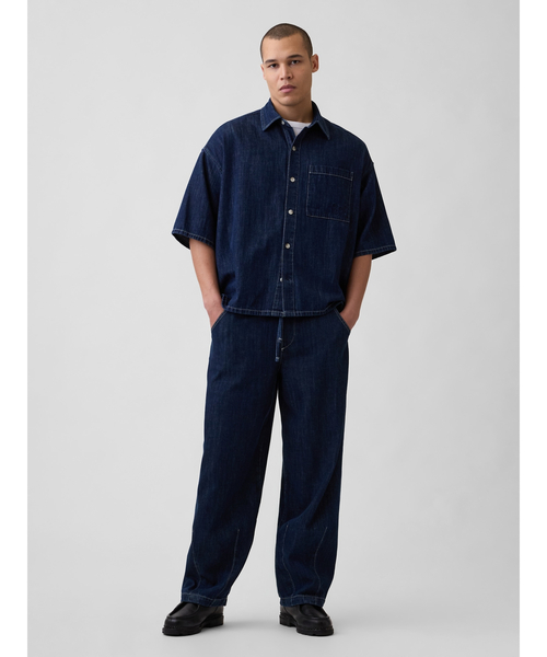 GAP(ギャップ)の「スーパーバギー イージーウエストデニム(デニムパンツ・メンズ・インディゴブルー・XS/XL/L/M/S)」の2枚目の写真