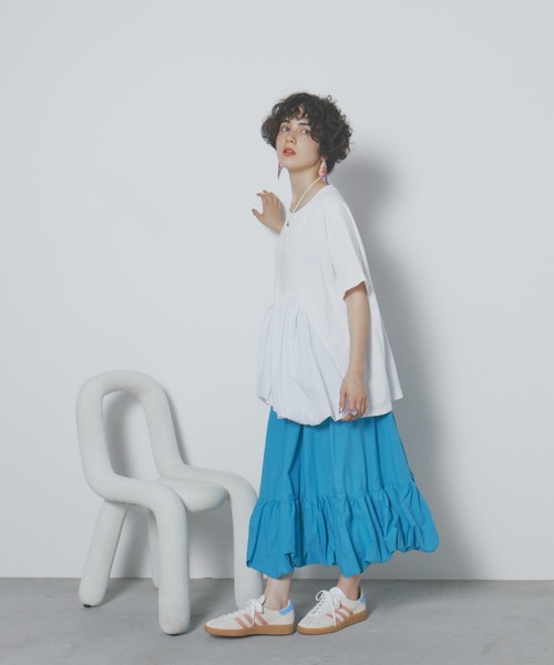 manana suerte(マニャーナスエルテ)の「切替バルーンTシャツ(Tシャツ/カットソー・レディース・グリーン/ホワイト・FREE)」の17枚目の写真