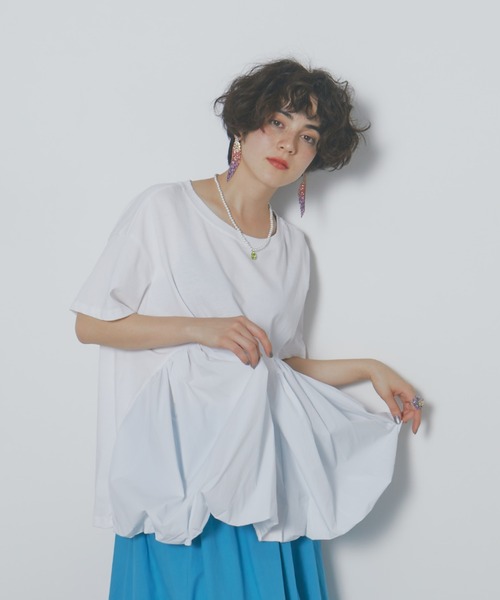 manana suerte(マニャーナスエルテ)の「切替バルーンTシャツ(Tシャツ/カットソー・レディース・グリーン/ホワイト・FREE)」の10枚目の写真