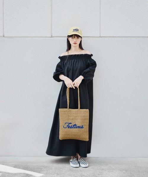 etoll.(エトル)の「サガラ刺繍ペーパートートバッグ(かごバッグ・レディース・ライトベージュ/ベージュ/グレー・FREE)」の6枚目の写真