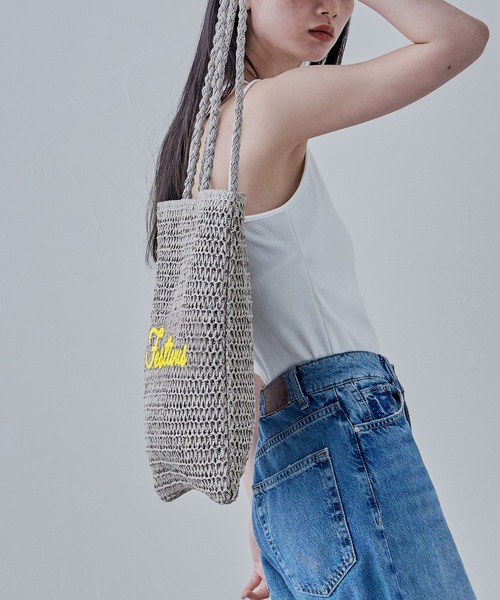 etoll.(エトル)の「サガラ刺繍ペーパートートバッグ(かごバッグ・レディース・ライトベージュ/ベージュ/グレー・FREE)」の22枚目の写真