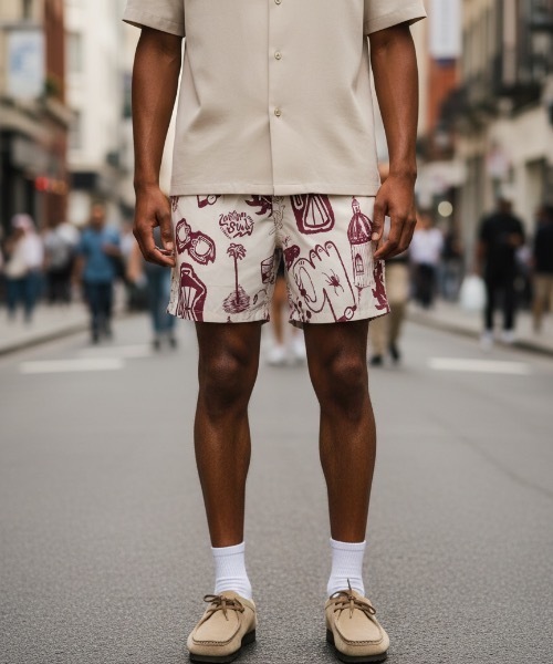 OAS（オーエーエス）の「BOARD SHORTS/OAS / 幾何学柄ボードショーツ