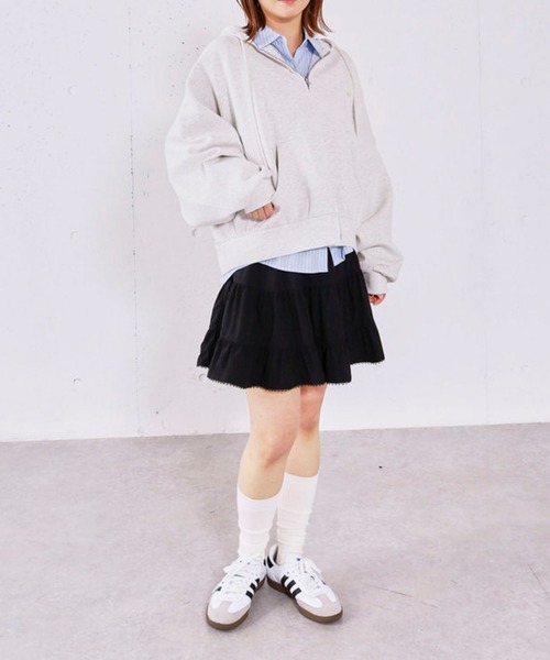archives(アルシーヴ)の「コットンライクティアードミニスカート(スカート・レディース・ブラック/オフホワイト・MEDIUM)」の19枚目の写真