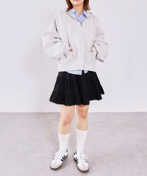 archives(アルシーヴ)の「コットンライクティアードミニスカート(スカート・レディース・ブラック/オフホワイト・MEDIUM)」の18枚目の写真