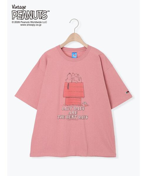 Samansa Mos2 Lagom(サマンサモスモスラーゴム)の「【FRUIT OF THE LOOM】PEANUTSプリントT大人(Tシャツ/カットソー・キッズ・ピンク/パープル・F)」の2枚目の写真
