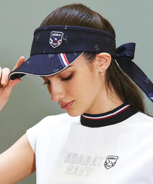 adabat（アダバット）の「【ADABAT NAVY】飛び柄刺しゅうバイザー（サンバイザー・レディース・ホワイト系3/ネイビー系2・00）」の3枚目の写真