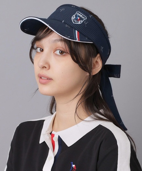 adabat（アダバット）の「【ADABAT NAVY】飛び柄刺しゅうバイザー（サンバイザー・レディース・ホワイト系3/ネイビー系2・00）」の2枚目の写真