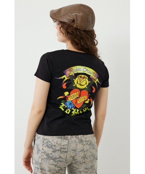 RODEO CROWNS WIDE BOWL(ロデオクラウンズワイドボウル)の「(Ed Hardy) ETERNAL LOVE Tシャツ(Tシャツ/カットソー・レディース・オフホワイト/ブラック・MEDIUM/LARGE)」の10枚目の写真