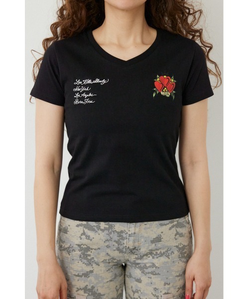 RODEO CROWNS WIDE BOWL(ロデオクラウンズワイドボウル)の「(Ed Hardy) ETERNAL LOVE Tシャツ(Tシャツ/カットソー・レディース・オフホワイト/ブラック・MEDIUM/LARGE)」の13枚目の写真