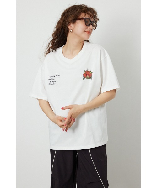 RODEO CROWNS WIDE BOWL(ロデオクラウンズワイドボウル)の「(Ed Hardy) ETERNAL LOVE Tシャツ(Tシャツ/カットソー・レディース・オフホワイト/ブラック・MEDIUM/LARGE)」の3枚目の写真