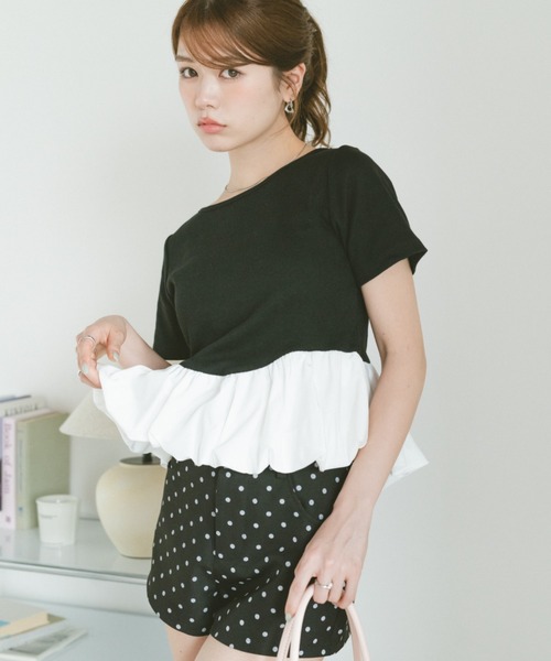 VANNIE U(ヴァニーユー)の「ドットアソートラウンドカットバルーンリブトップス(Tシャツ/カットソー・レディース・ブラック系その他/ブラック/グレー系その他・FREE)」の20枚目の写真