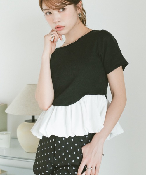 VANNIE U(ヴァニーユー)の「ドットアソートラウンドカットバルーンリブトップス(Tシャツ/カットソー・レディース・ブラック系その他/ブラック/グレー系その他・FREE)」の21枚目の写真