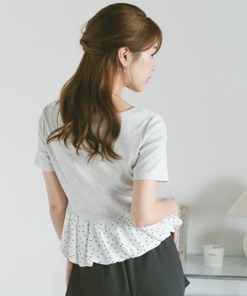VANNIE U(ヴァニーユー)の「ドットアソートラウンドカットバルーンリブトップス(Tシャツ/カットソー・レディース・ブラック系その他/ブラック/グレー系その他・FREE)」の13枚目の写真