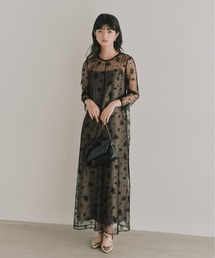セール】ローズレースレイヤードドレス【結婚式 二次会 同窓会 謝恩会