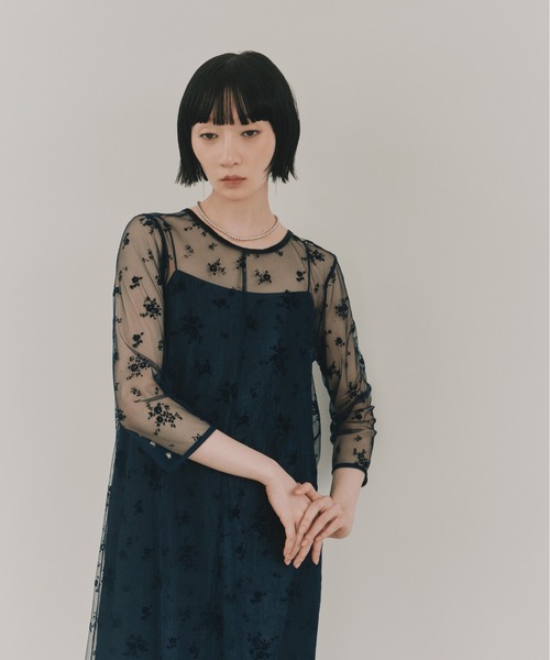 kaene(カエン)の「フロッキーサテン2wayドレス【結婚式 二次会 同窓会 成人式 パーティードレス】(ドレス・レディース・カーキ/ネイビー/ブラック×ベージュ・S/M)」の15枚目の写真