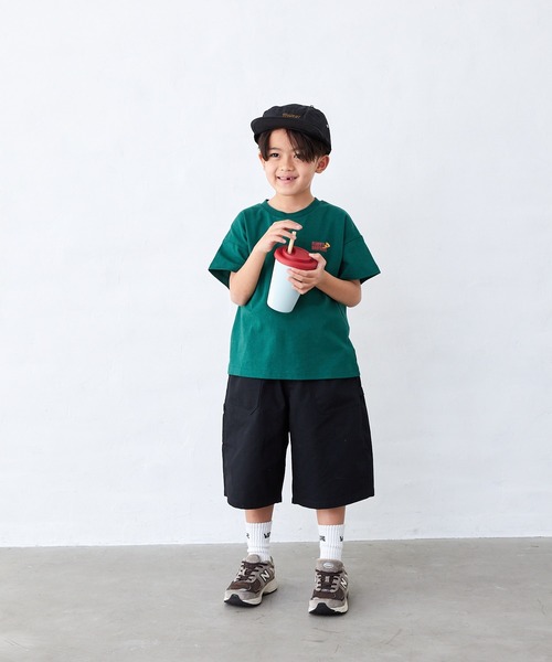 Fluffy BROTHERS（フラッフィーブラザーズ）の「ペインターハーフパンツ（その他パンツ・キッズ・ブラック/ベージュ・90cm/100cm/110cm/120cm/130cm/140cm/150cm）」の3枚目の写真