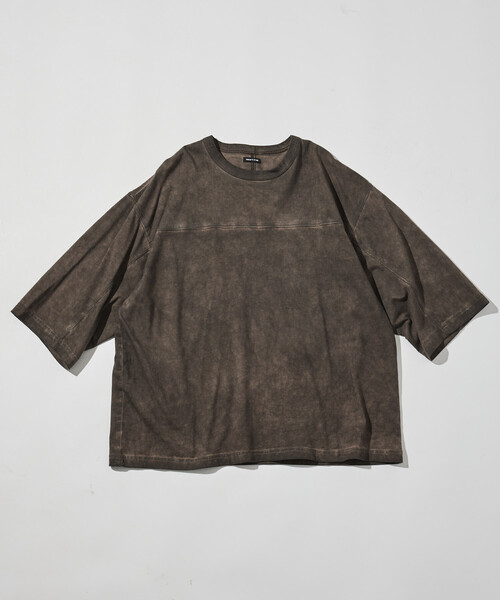 FREAK'S STORE(フリークスストア)の「コールドダイ フットボール クルーネックTシャツ(Tシャツ/カットソー・メンズ・グリーン/ブラウン/ブラック/サックスブルー・SMALL/LARGE/MEDIUM)」の16枚目の写真