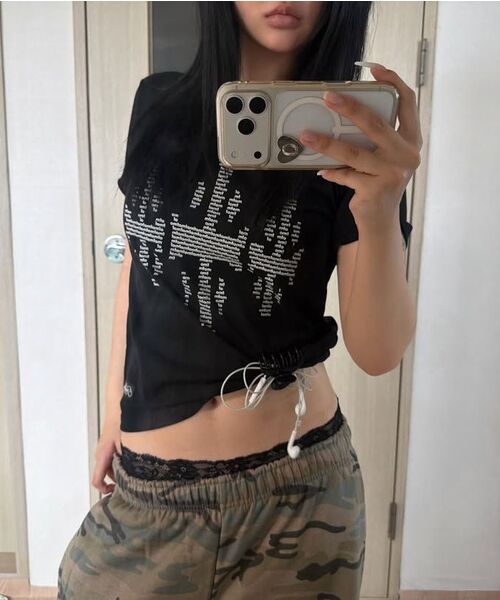 FREEMARIO（フリーマリオ）の「3 クロスTシャツ [ブラック]（Tシャツ/カットソー・レディース・ブラック・SMALL/MEDIUM）」の7枚目の写真