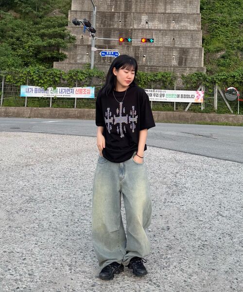 FREEMARIO（フリーマリオ）の「3 クロスTシャツ [ブラック]（Tシャツ/カットソー・レディース・ブラック・SMALL/MEDIUM）」の10枚目の写真