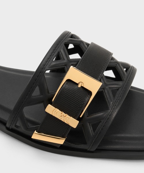 CHARLES & KEITH(チャールズ & キース)の「Whitney ホイットニー レザー カットアウト スライドサンダル(サンダル・レディース・ブラウン/ブラック・22.5cm/23cm/23.5cm/24.5cm/25cm/25.5cm)」の11枚目の写真
