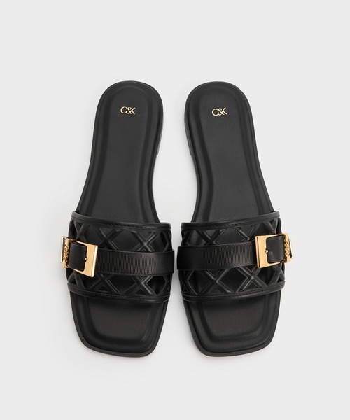 CHARLES & KEITH(チャールズ & キース)の「Whitney ホイットニー レザー カットアウト スライドサンダル(サンダル・レディース・ブラウン/ブラック・22.5cm/23cm/23.5cm/24.5cm/25cm/25.5cm)」の10枚目の写真