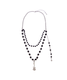 LUVISTRUE | SY GUITAR LAYERED NECKLACE(BLACK)(ネックレス)