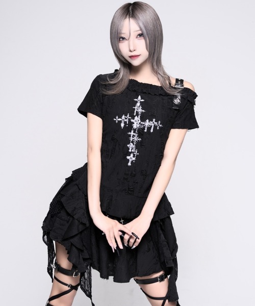 REFLEM(レフレム)の「『REFLEM/レフレム』ドッキングレイヤードフリルスカート(スカート・レディース・グレー/ブラック・FREE)」の22枚目の写真
