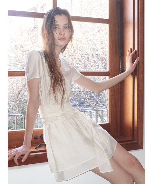 ETMON（エトモン）の「Wrap Tie Mini Dress, Cream（ワンピース・レディース・その他・SMALL/MEDIUM）」の6枚目の写真