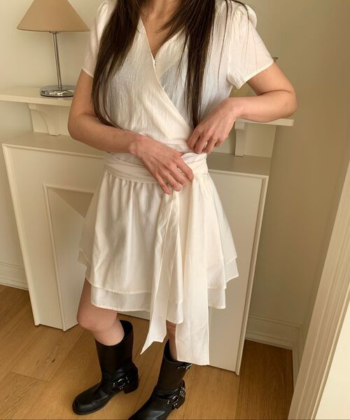 ETMON（エトモン）の「Wrap Tie Mini Dress, Cream（ワンピース・レディース・その他・SMALL/MEDIUM）」の7枚目の写真