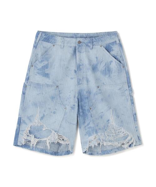 WHITELAND(ホワイトランド)の「WHITELAND/ホワイトランド/TIE-DYE W-KNEE SHORTS(その他パンツ・メンズ・ブラック/ブルー・F)」の2枚目の写真