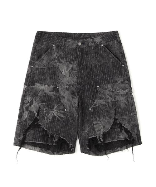 WHITELAND(ホワイトランド)の「WHITELAND/ホワイトランド/TIE-DYE W-KNEE SHORTS(その他パンツ・メンズ・ブラック/ブルー・F)」の1枚目の写真