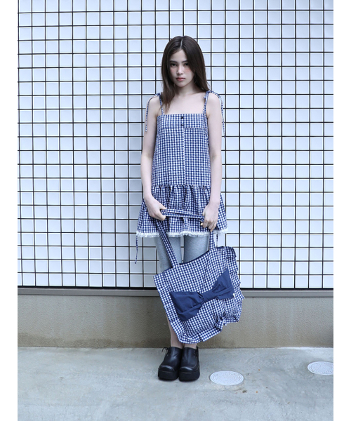 UGLY SHADOW（アグリーシャドウ）の「RIBBON ECO BAG(NAVY)（エコバッグ/サブバッグ・レディース・その他・FREE）」の2枚目の写真
